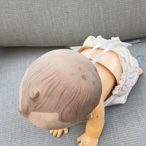 Vintage Playmate battery operated crawling doll